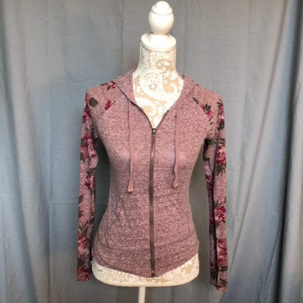 Floral Zip-Up Hoodie